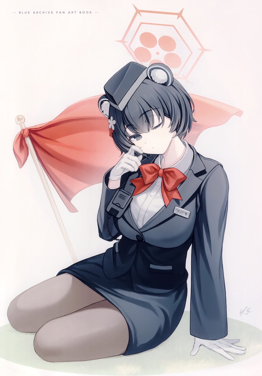 animal_ears, blue_archive, crown, halo, kasuga_tsubaki, pantyhose, uniform, yashiro_seika