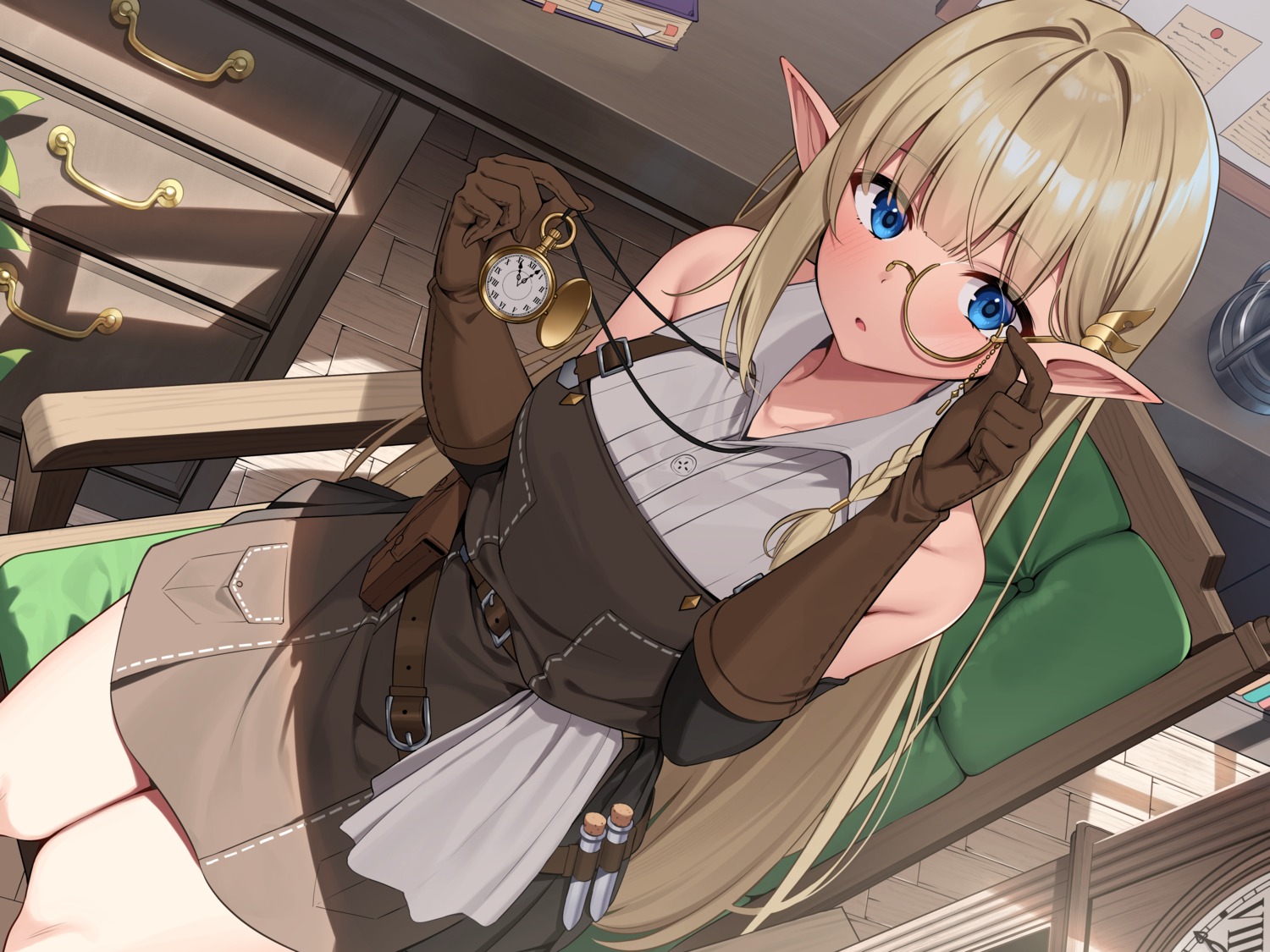 dress, elf, megane, pointy_ears, suiroh