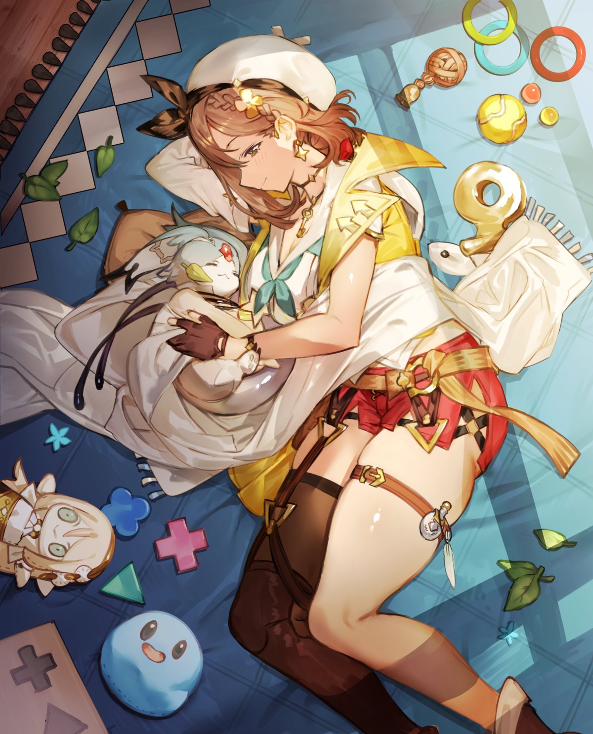 atelier, atelier_ryza, atelier_ryza_2, chibi, cleavage, fi_(atelier), garter, klaudia_valentz