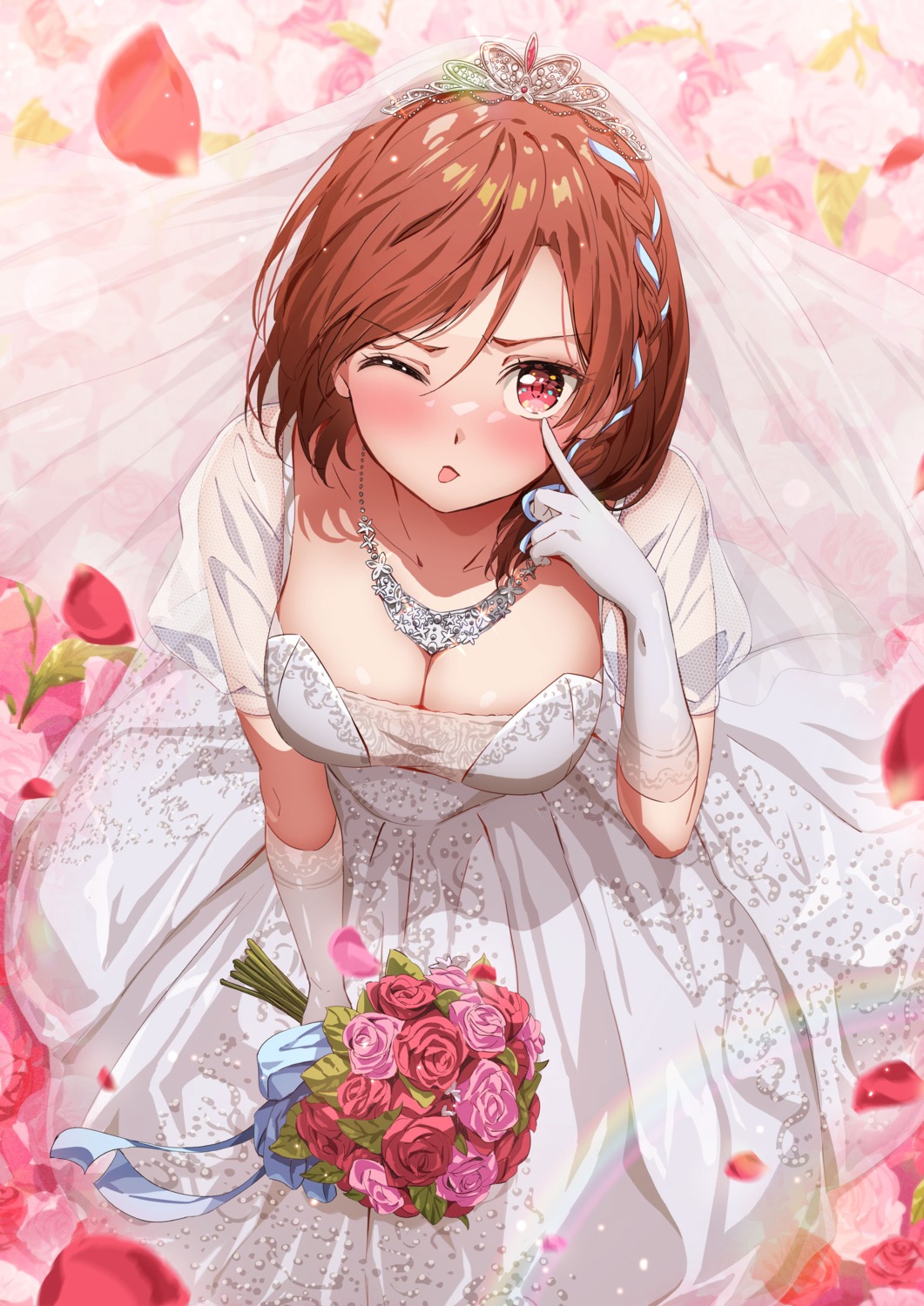 class_no_daikirai_na_joshi_to_kekkon_suru_koto_ni_natta., dress, narumi_nanami, no_bra, sakuramori_akane, see_through, wedding_dress