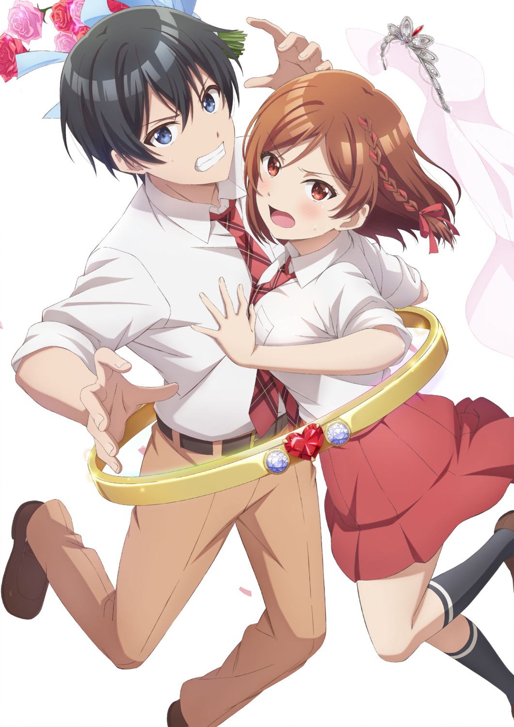 class_no_daikirai_na_joshi_to_kekkon_suru_koto_ni_natta., houjou_saito, sakuramori_akane, seifuku, skirt_lift, tagme
