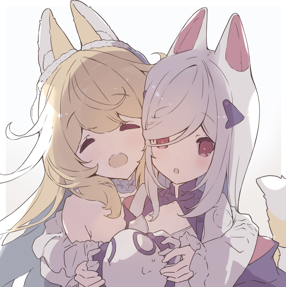 animal_ears, kitsune, mysteria_(p19), no_bra, p19, sylvie-milia_leclerc, tail, yuri