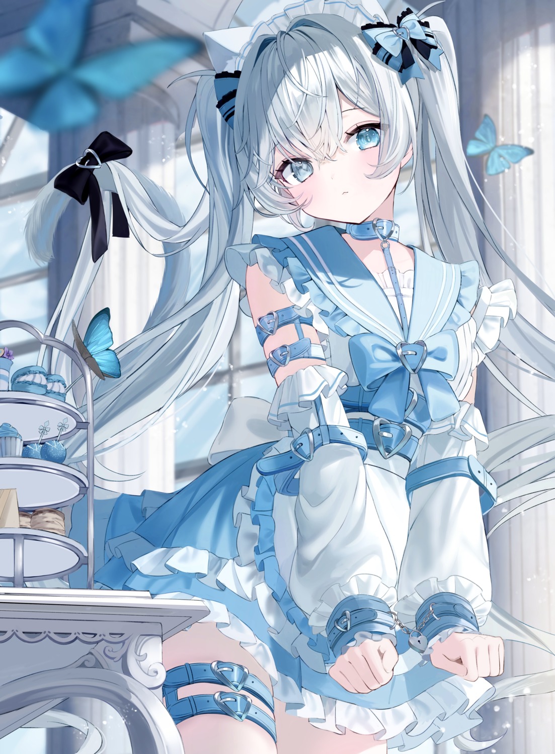 animal_ears, bondage, garter, haruhiruri, maid, nekomimi, seifuku, tail