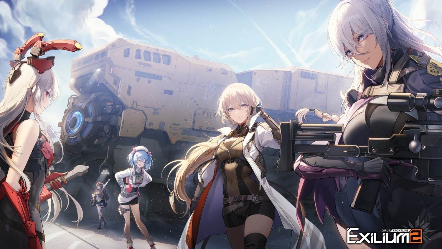 armor, colphine, garter, girls_frontline_2:_exilium, groza, gun, krolik, mayling_shen, nemesis_(girls_frontline_2), sword, tagme, thighhighs