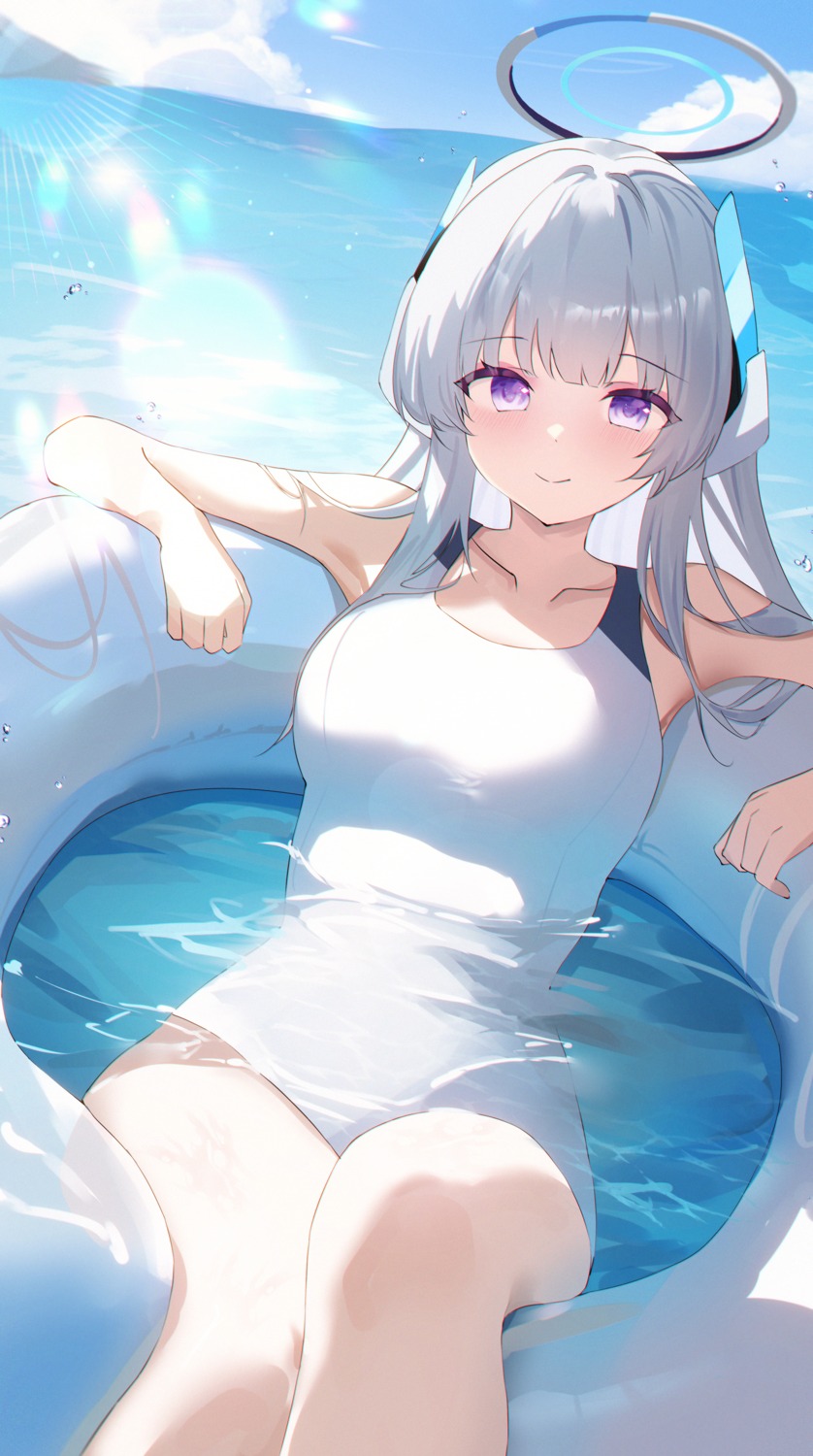 blue_archive, halo, swimsuits, usagi_(786113654), ushio_noa, wet