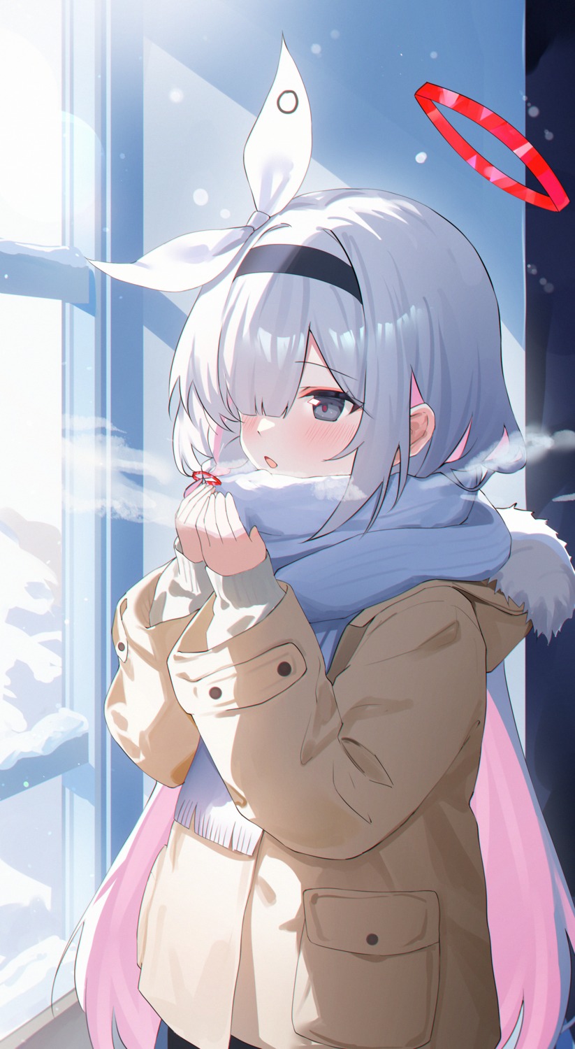 arona_(blue_archive), blue_archive, halo, plana_(blue_archive), sweater, usagi_(786113654)