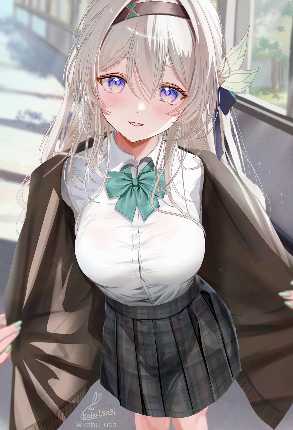 firefly, honkai:_star_rail, kabu_usagi, see_through, seifuku, sweater, undressing