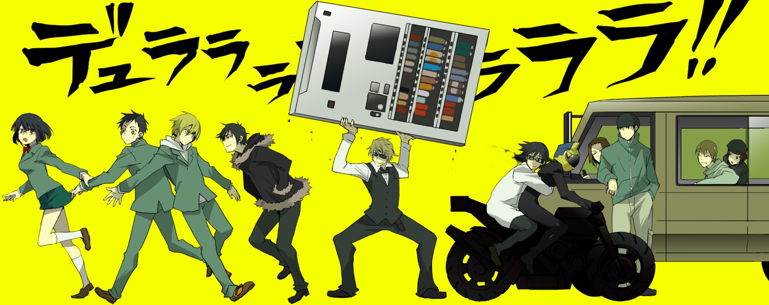 celty_sturluson, durarara!!, heiwajima_shizuo, kadota_kyouhei, karisawa_erika, kida_masaomi, kishitani_shinra, marina_(artist)