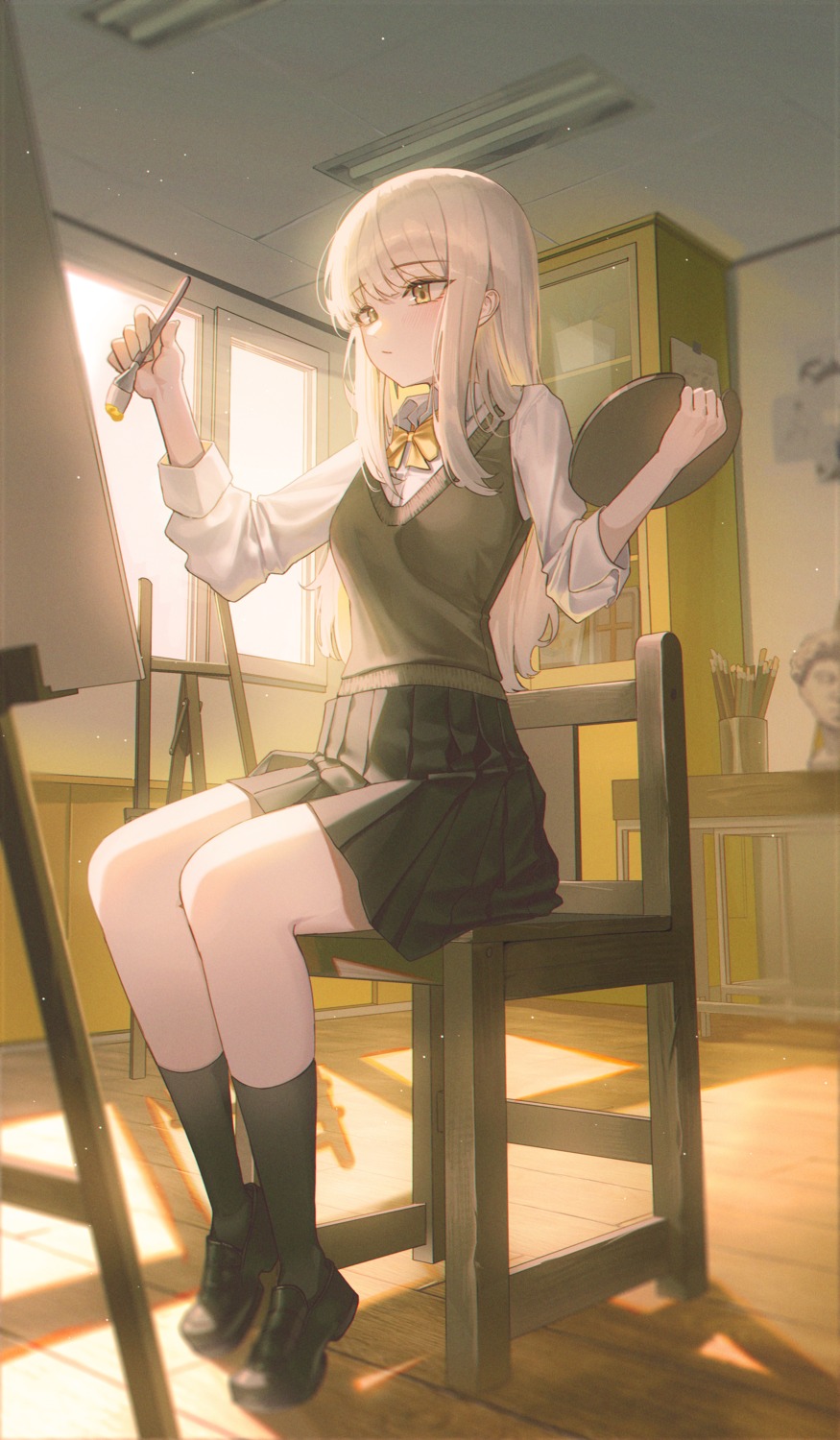 domi_(hongsung0819), seifuku, skirt_lift, sweater