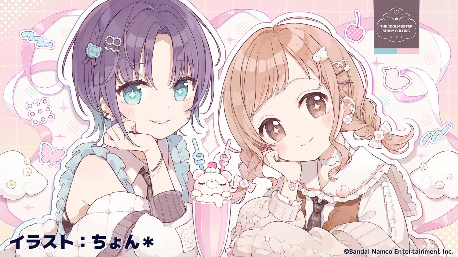 asakura_tooru, bandai_namco, chon, endcard, sakuragi_mano, sweater, the_idolm@ster, the_idolm@ster_shiny_colors