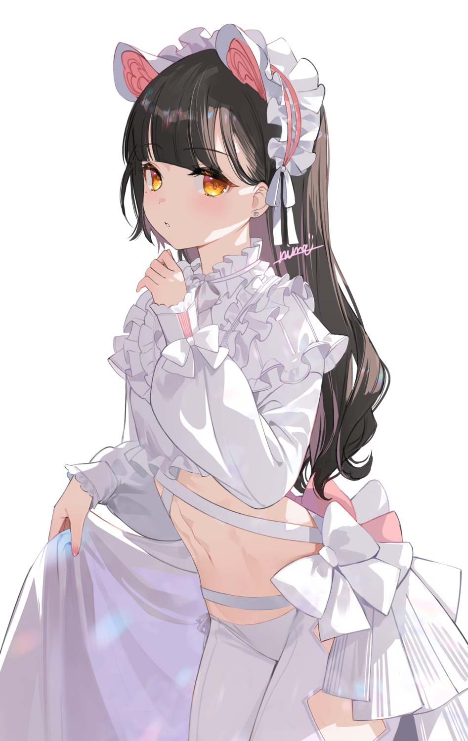 animal_ears, bunny_ears, lolita_fashion, nima_(niru54), skirt_lift