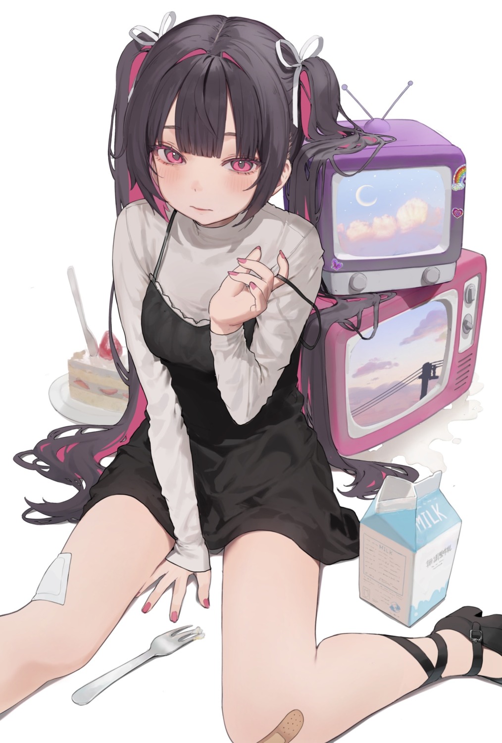 bandaid, dress, hamunezuko, heels