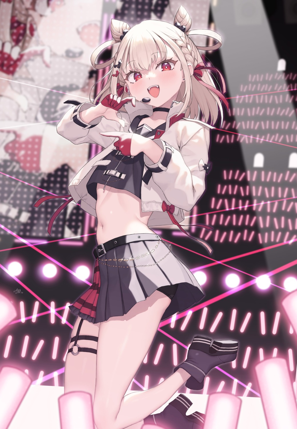 bike_shorts, cloba, garter, shiratama_utano, skirt_lift, univirtual