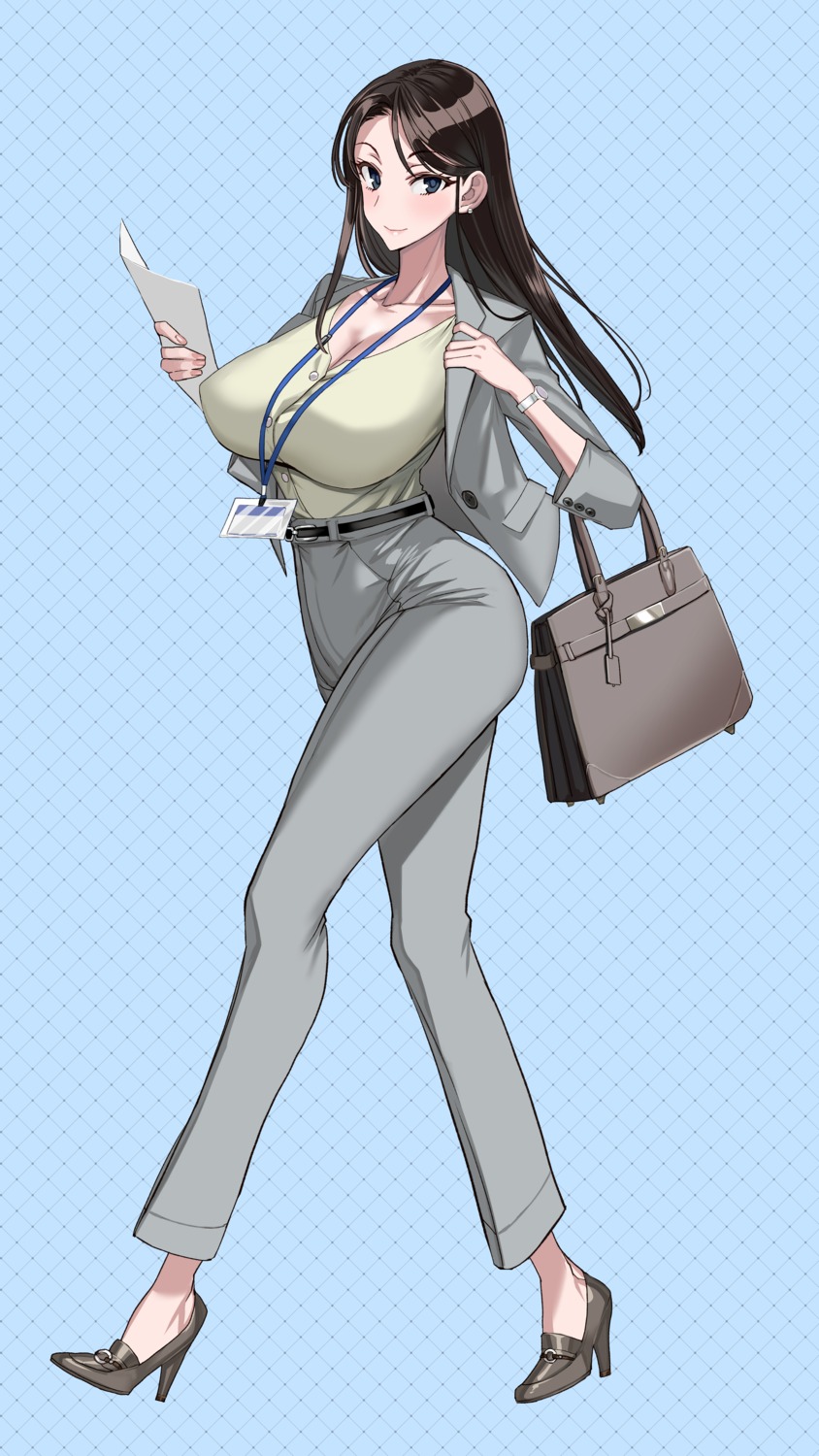 business_suit, cleavage, heels, yanazuri_(kimossari337)