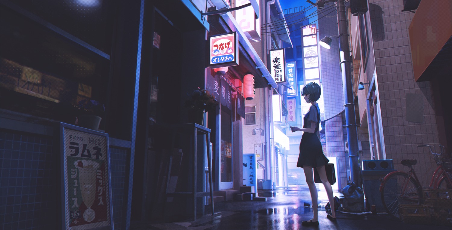 ayanami_rei, landscape, neon_genesis_evangelion, seifuku, yukkuri