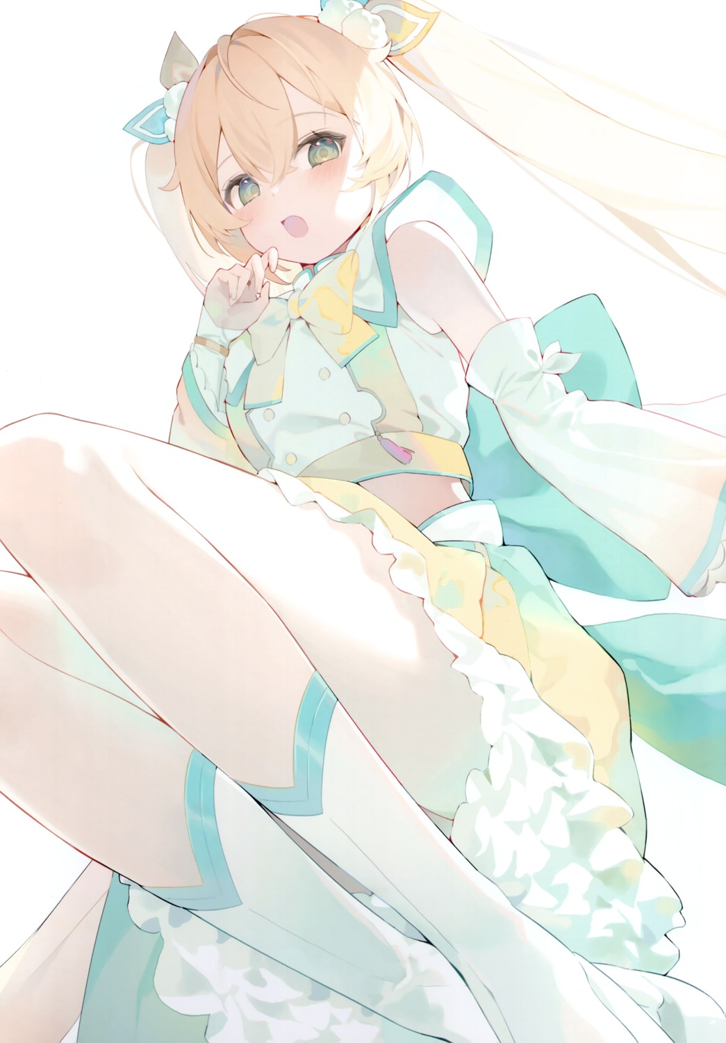 falenini's, hana_mori, hololive, kazama_iroha, skirt_lift, uniform