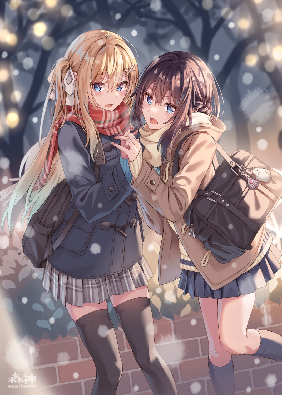 morigami_(morigami_no_yashiro), seifuku, sweater, thighhighs