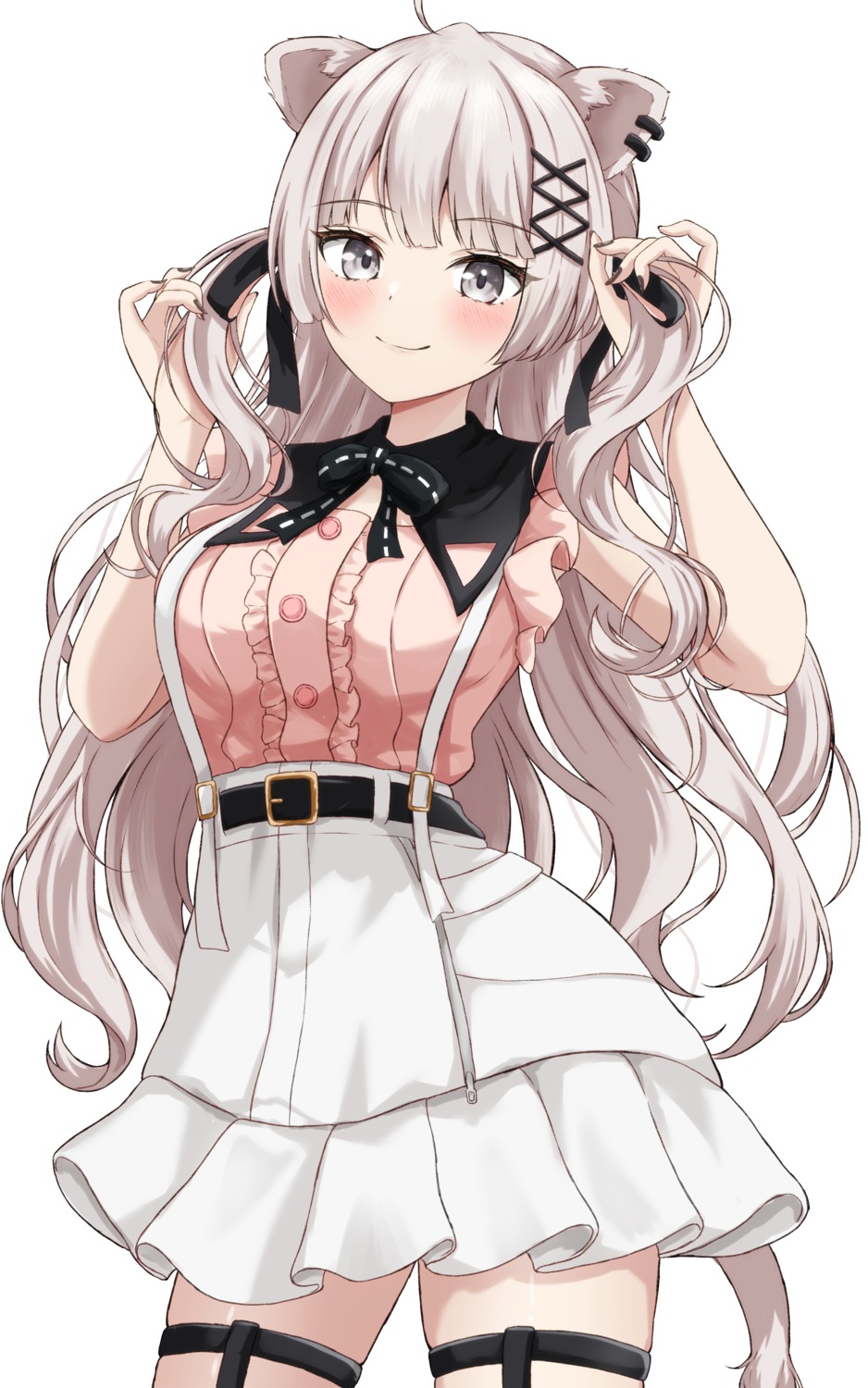 animal_ears, garter, hololive, lolita_fashion, rinkaa_(lovelive765pro2), shishiro_botan, tail