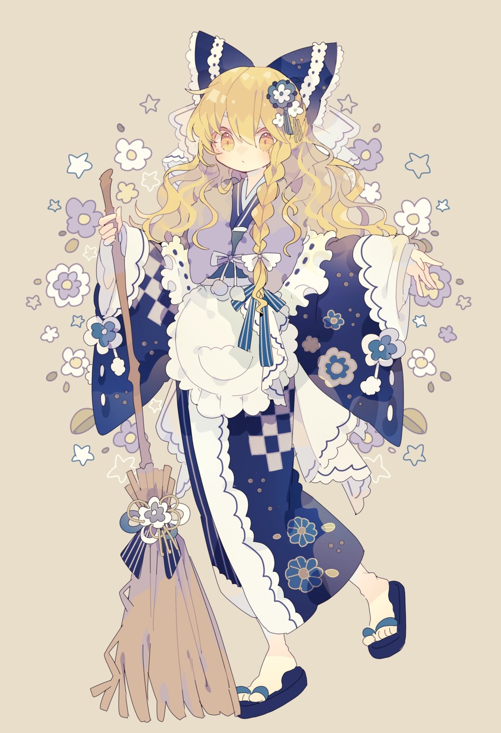 kirisame_marisa, maid, niko_rashika, touhou, wa_maid