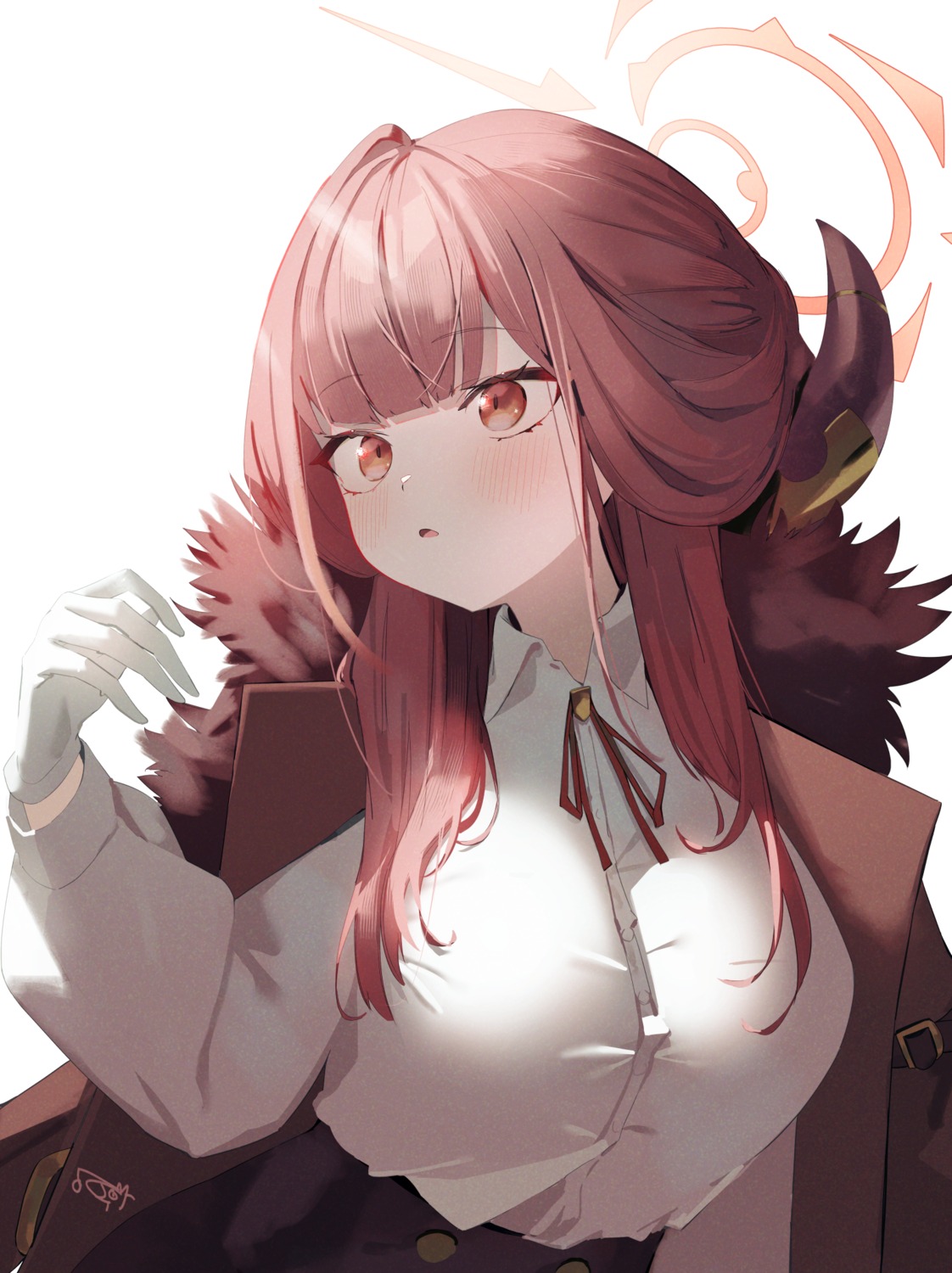 blue_archive, dan_nako, dress_shirt, halo, horns, rikuhachima_aru