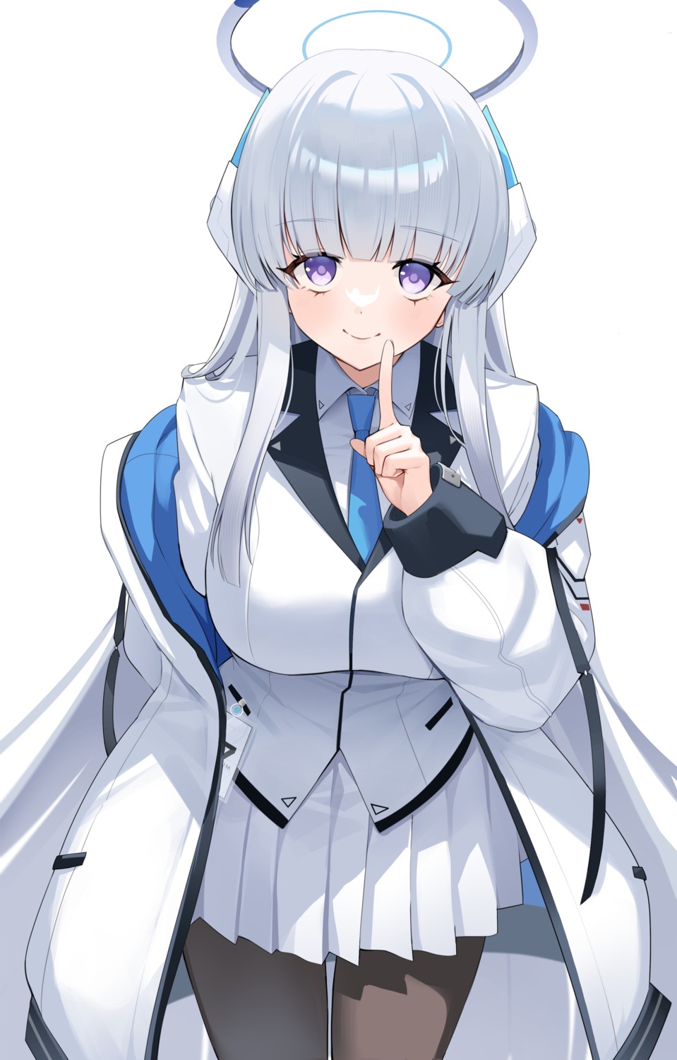 blue_archive, halo, mashilemo, pantyhose, seifuku, ushio_noa