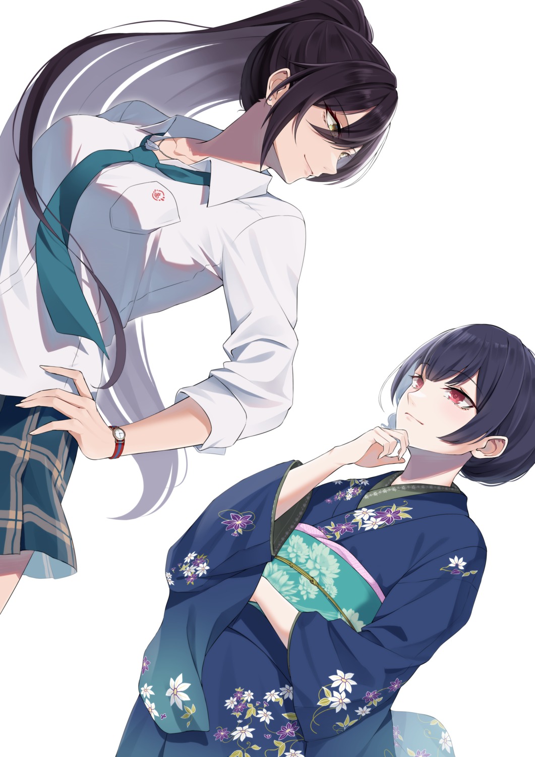 kimono, morino_rinze, seifuku, shirase_sakuya, tagme, the_idolm@ster, the_idolm@ster_shiny_colors