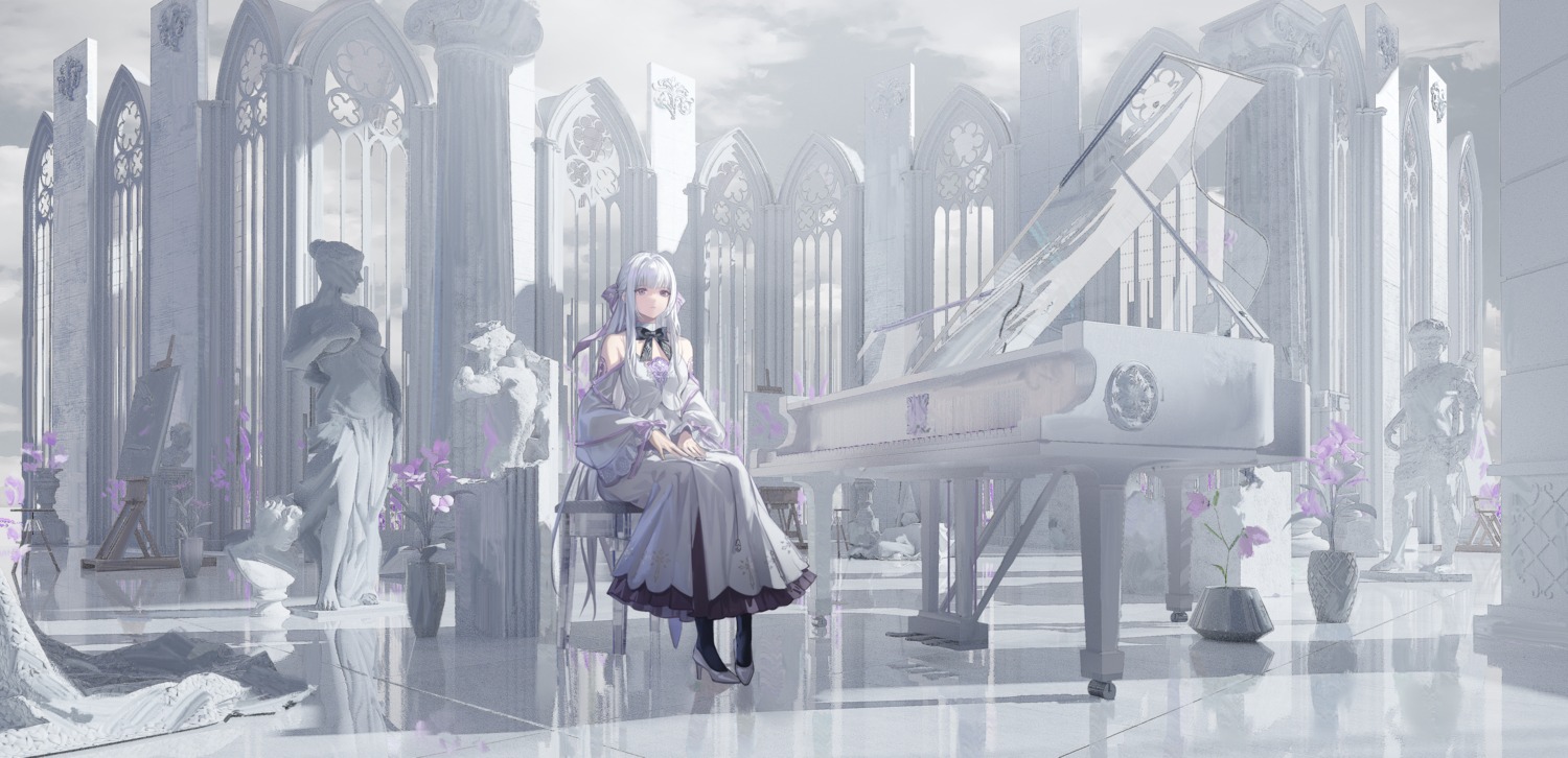 ata-zhubo, dress, heels, landscape