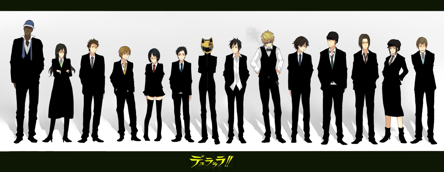celty_sturluson, durarara!!, heiwajima_shizuo, kadota_kyouhei, karisawa_erika, kida_masaomi, kishitani_shinra, orihara_izaya