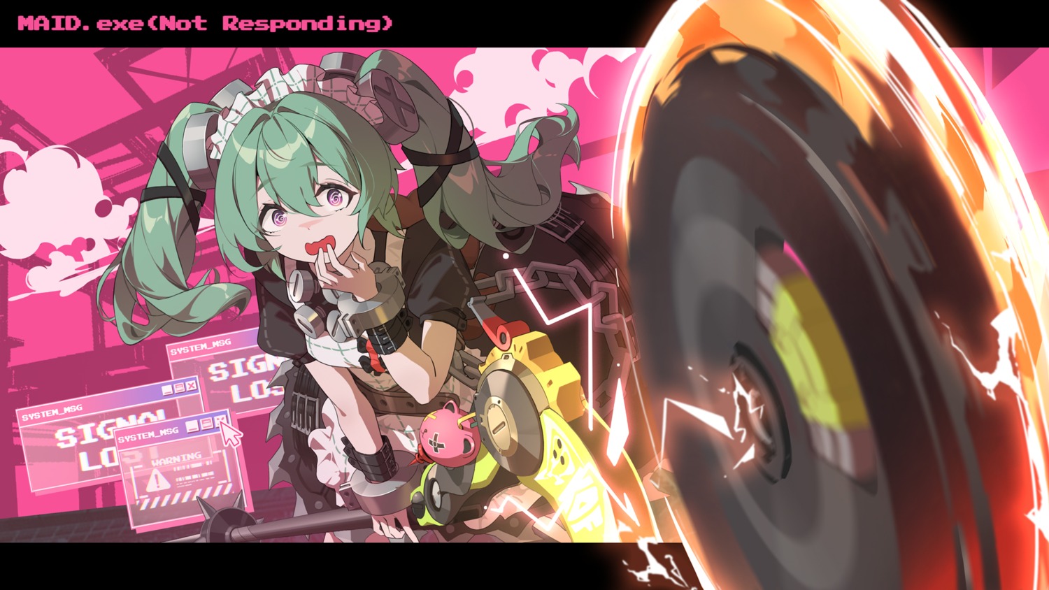 corin_wickes, maid, tagme, wallpaper, weapon, zenless_zone_zero