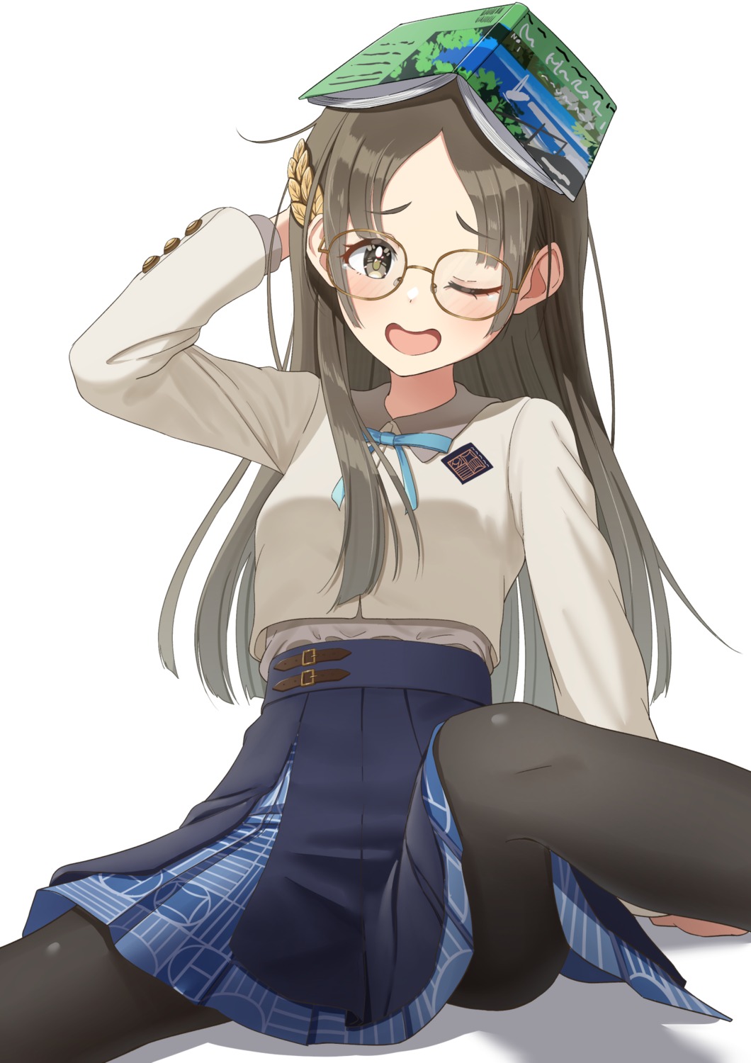 gakuen_idolm@ster, kuramoto_china, megane, osoba_susurukun, pantyhose, seifuku, skirt_lift, the_idolm@ster