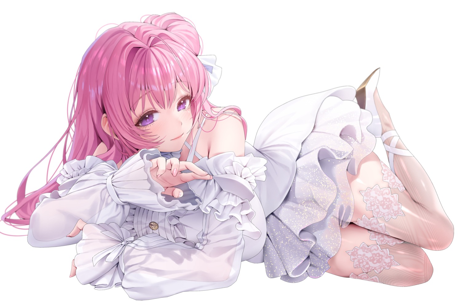 dorothy_(nikke), dress, goddess_of_victory:_nikke, heels, ruhee, see_through, thighhighs