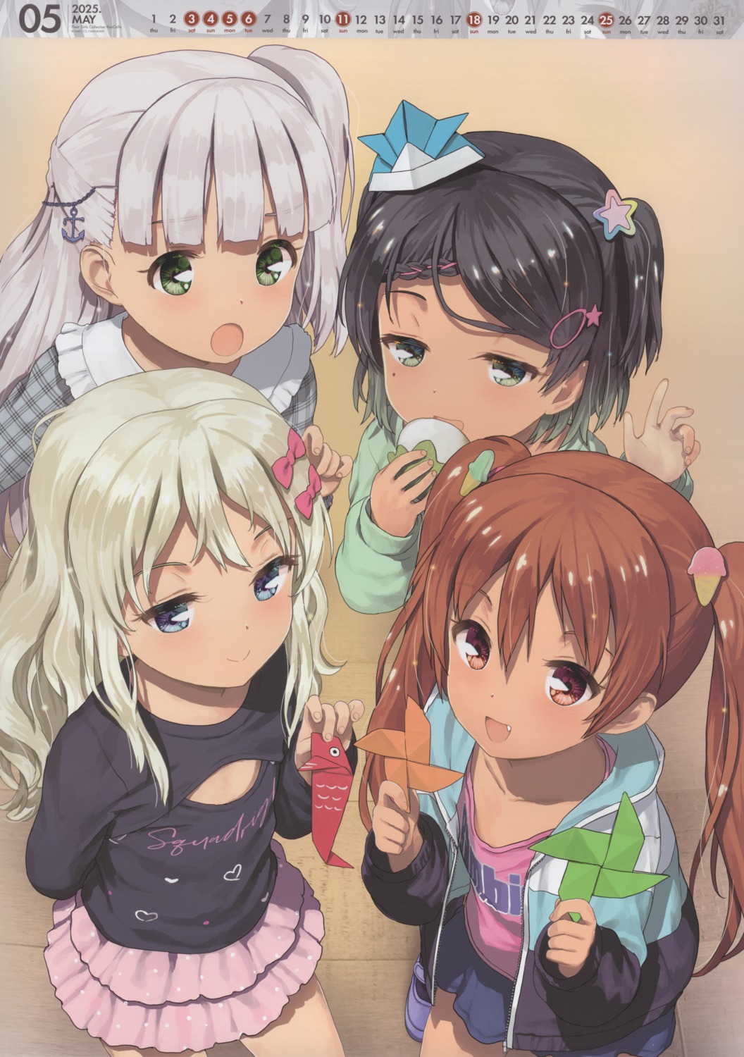calendar, grecale_(kancolle), jiji, kantai_collection, libeccio_(kancolle), maestrale_(kancolle), scirocco_(kancolle)