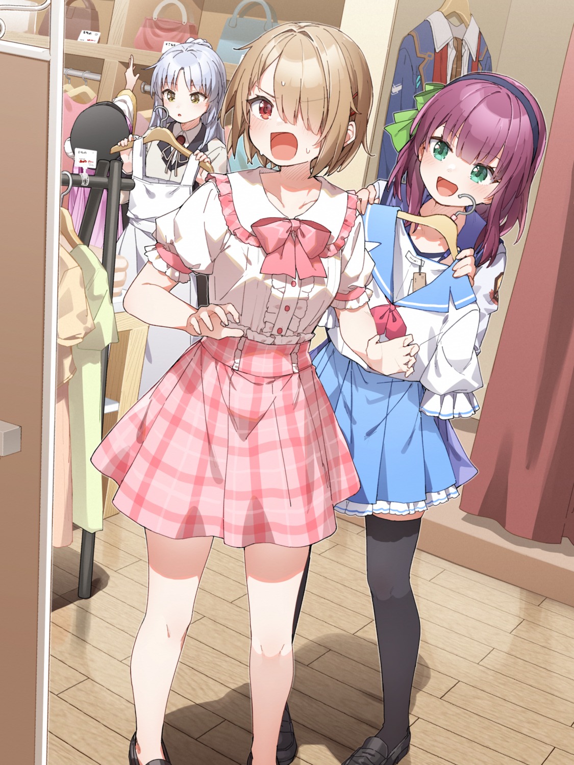angel_beats!, crossover, heaven_burns_red, kayamori_ruka, kunimi_tama, kusaka_shi, nakamura_yuri, seifuku