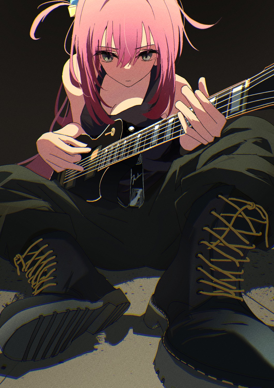 bocchi_the_rock!, gotou_hitori, guitar, juppa_sento