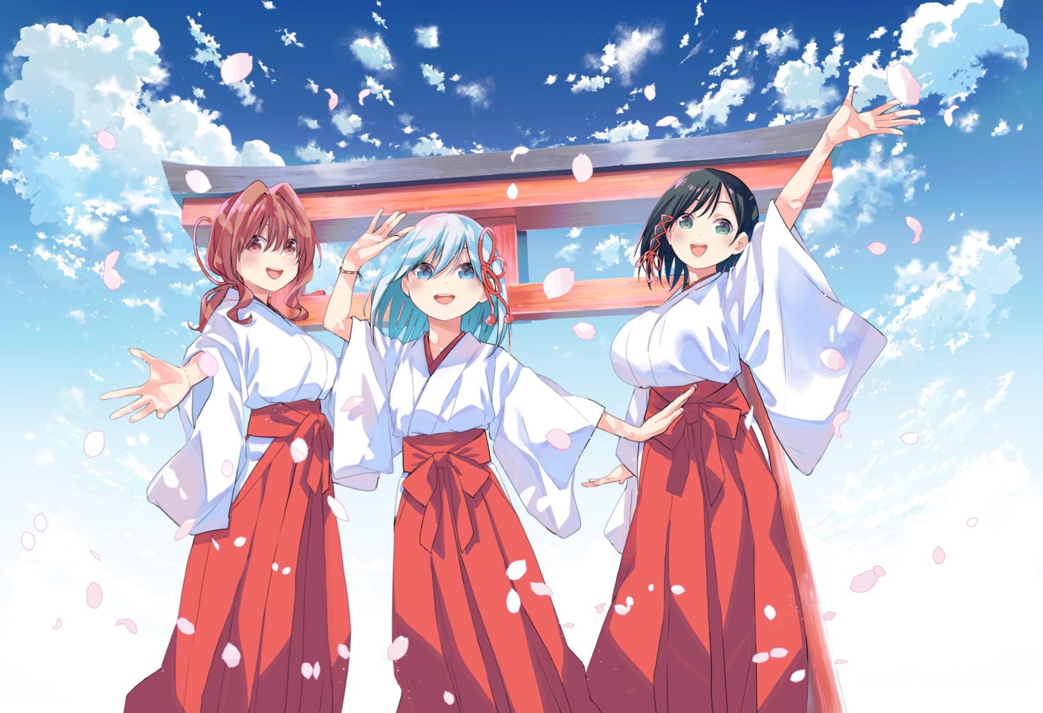 amagami-san_chi_no_enmusubi, amagami_asahi, amagami_yae, amagami_yuna, miko, naitou_marcey
