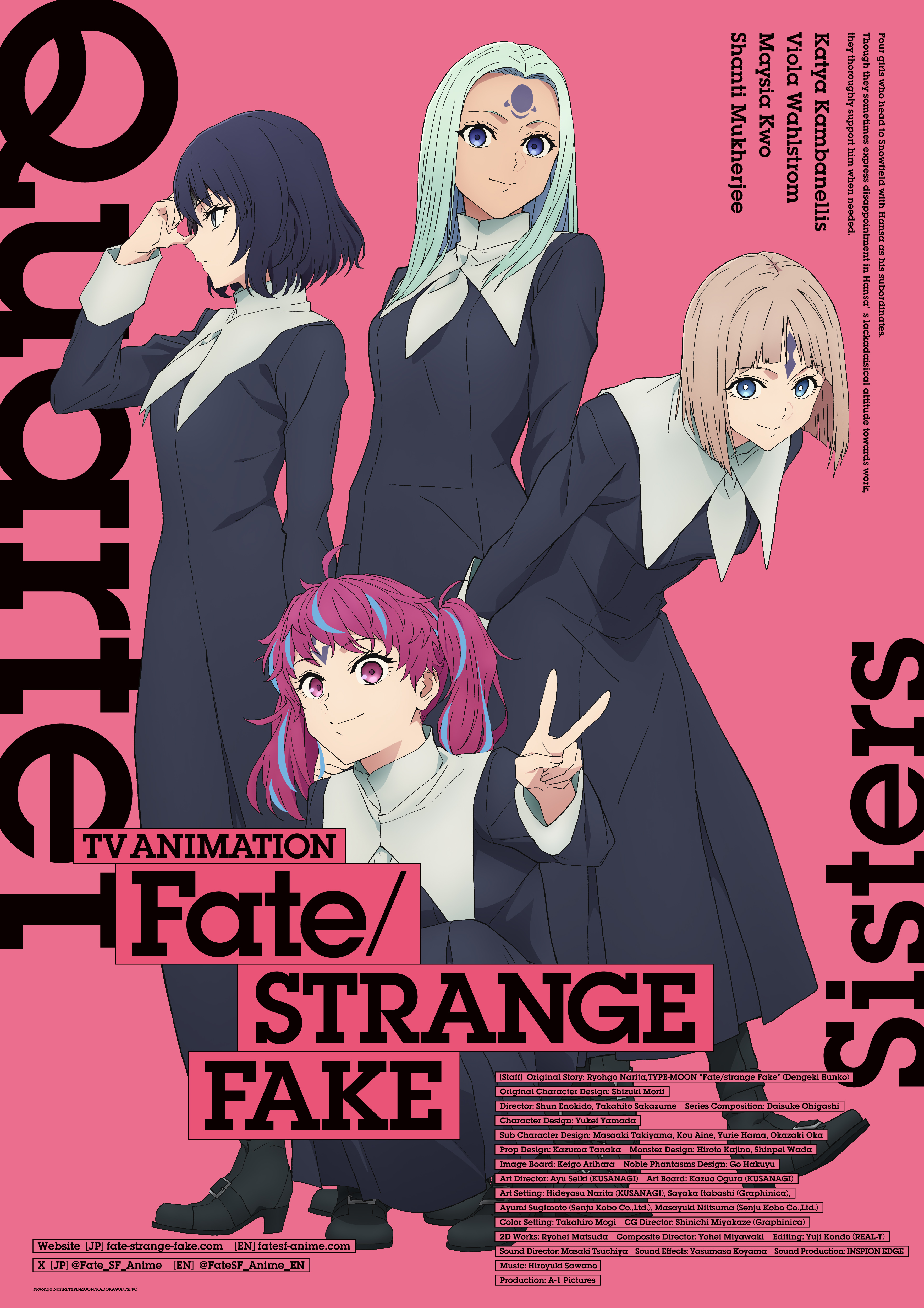 fate/strange_fake, heels, katya_kambanellis, maysia_kwo, nun, shanti_mukherjee, tagme, tattoo