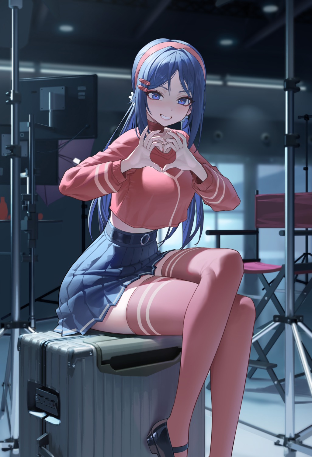 miside, mita_(miside), skirt_lift, thighhighs, xzu