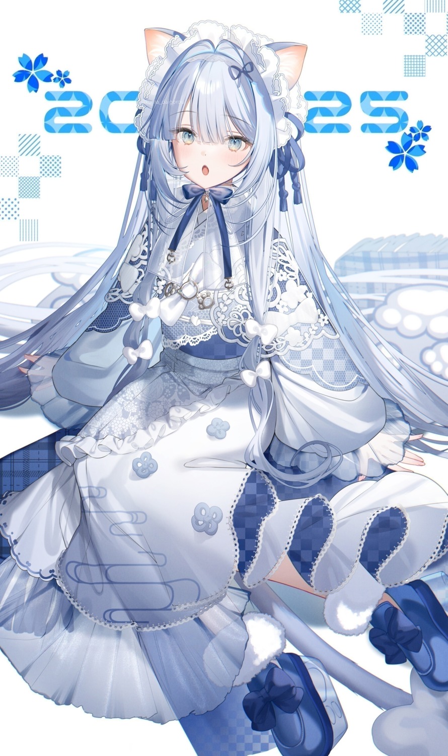 animal_ears, detexted, kuma_daigorou, lolita_fashion, nekomimi, see_through, tail, wa_lolita