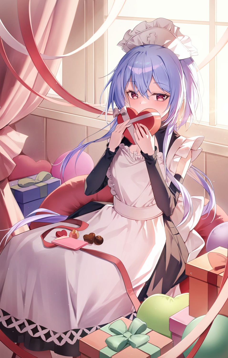 arknights, maid, mizuki_(arknights), trap, ugwa