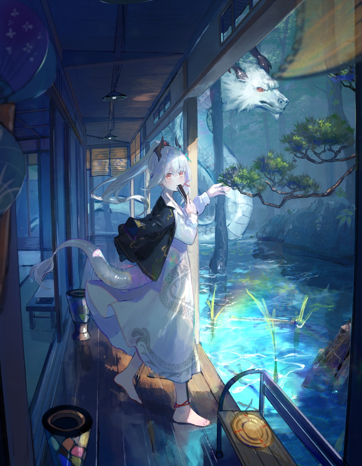 asian_clothes, horns, monster, rei_(farta_litia), tail