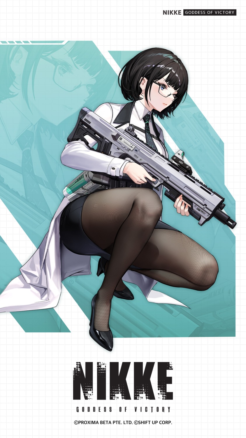 goddess_of_victory:_nikke, gun, heels, mana_(nikke), megane, pantyhose, tagme