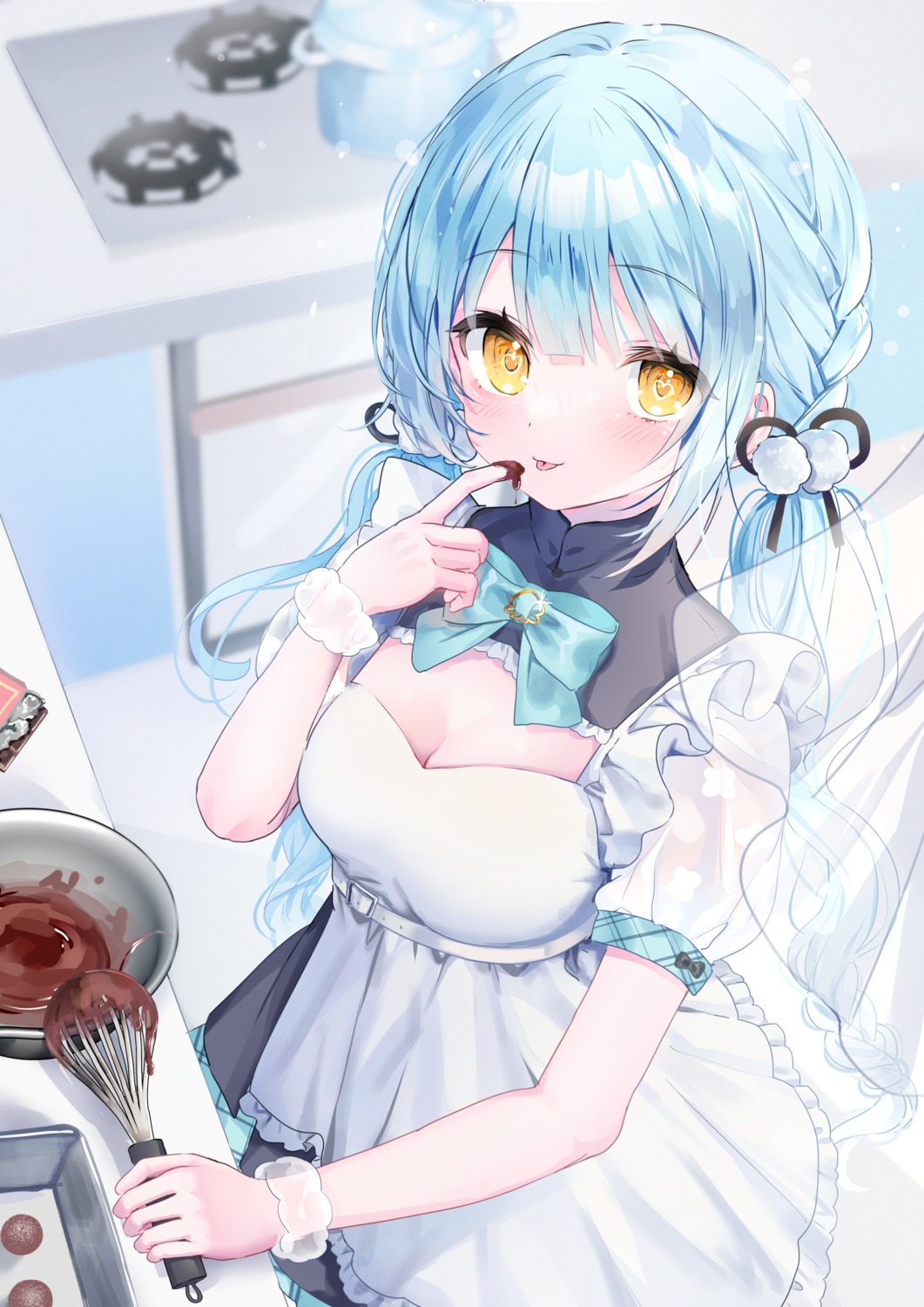 cream, isumi_sia, kabashima_hana, mahoroba, maid, see_through, valentine