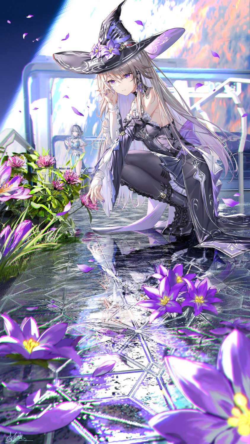 al_guang, asian_clothes, garter, herta, honkai:_star_rail, pantyhose, ruan_mei, skirt_lift