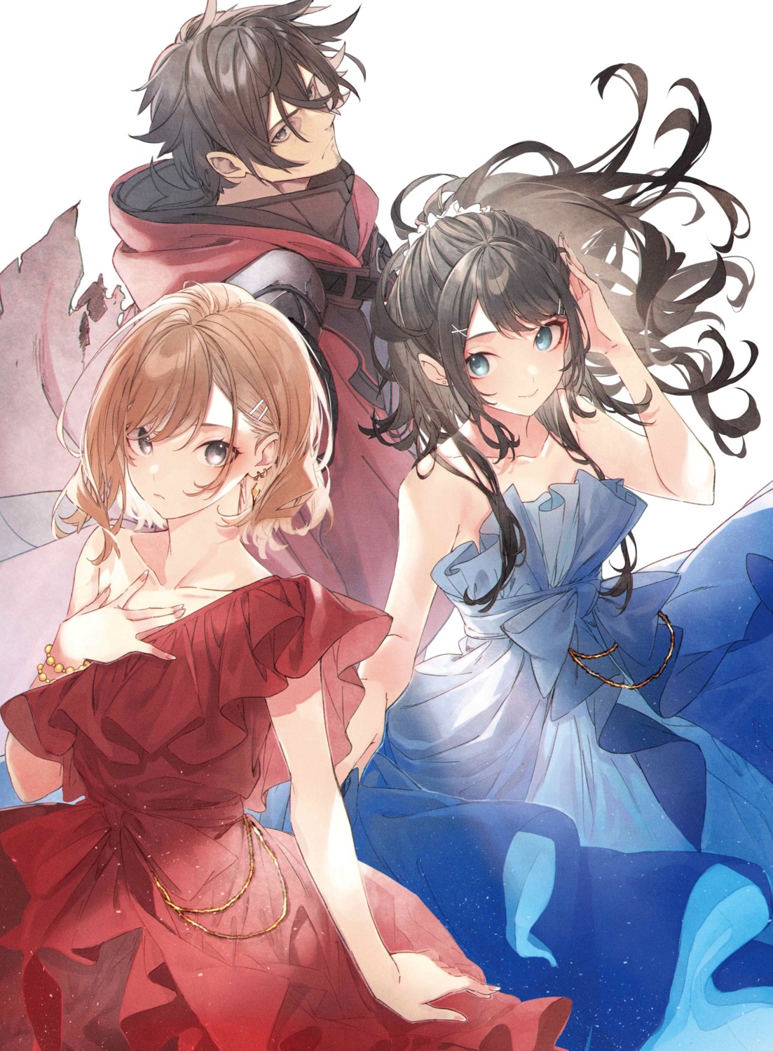 asada_kana, dress, igami_kousuke, kuwashima_rein, miyano_mizuki, no_bra, saitei_rank_no_boukensha_yuusha_shoujo_wo_sodateru