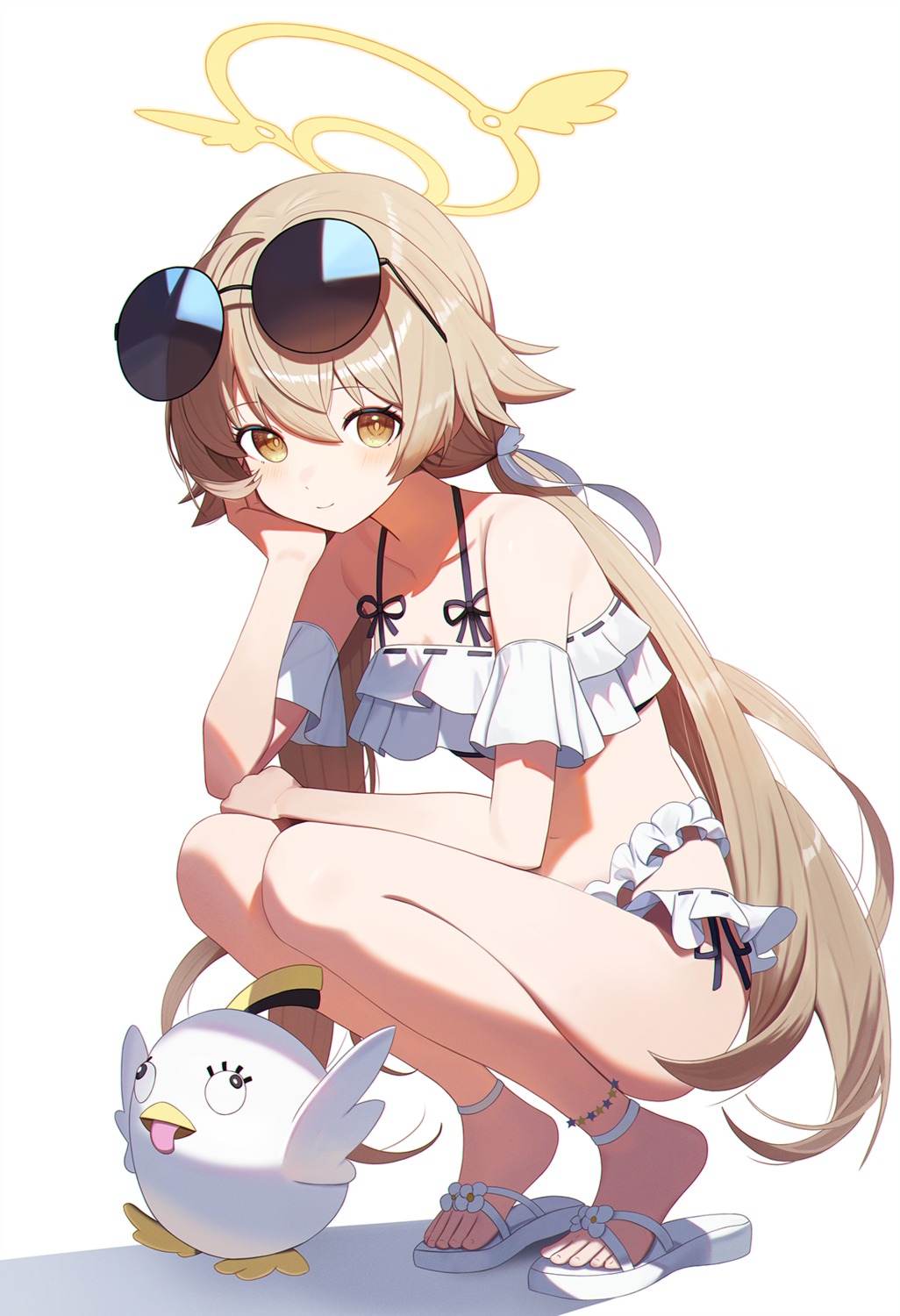 ajitani_hifumi, bikini, blue_archive, halo, megane, melreon, swimsuits