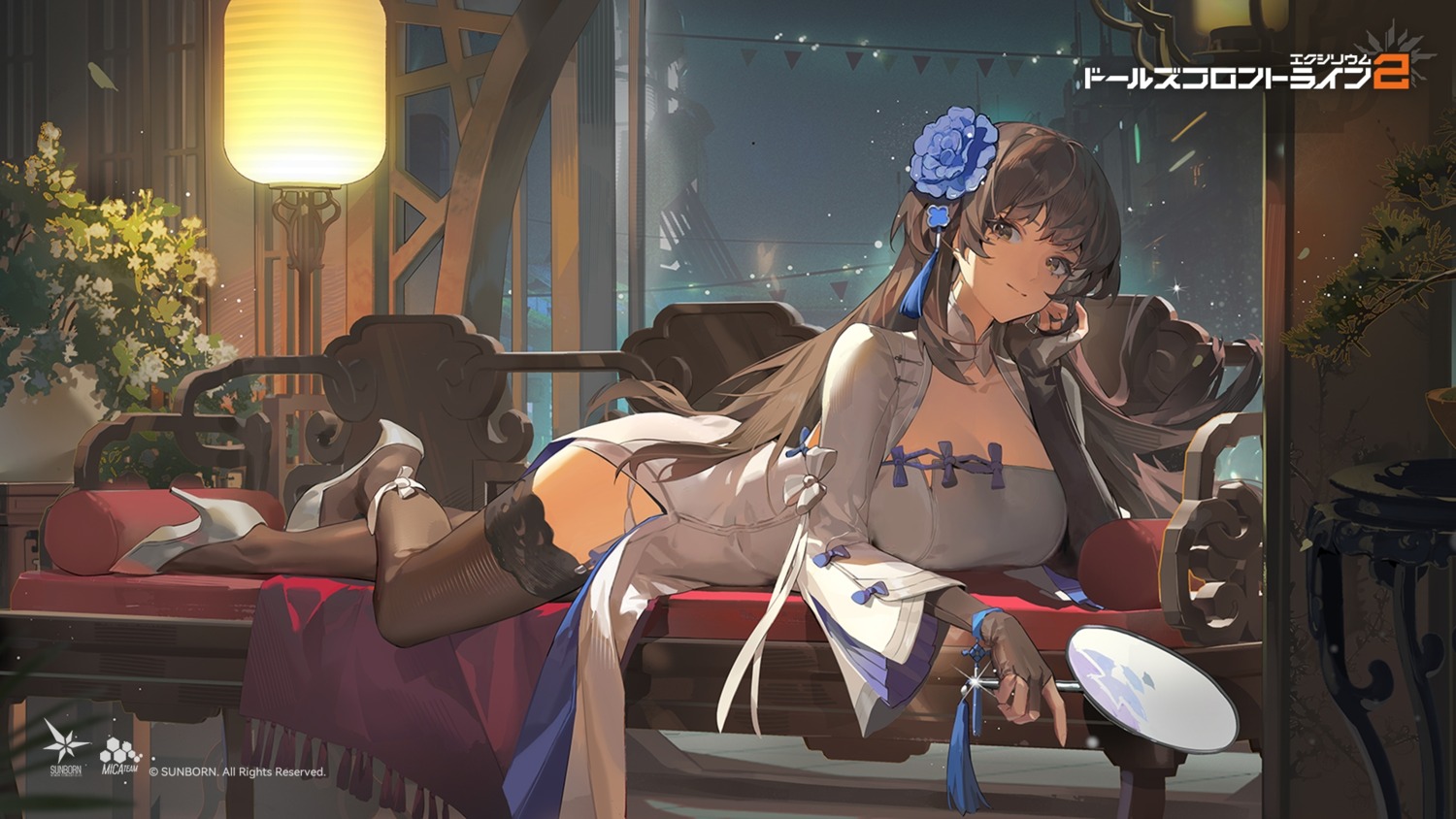 asian_clothes, daiyan, girls_frontline_2:_exilium, heels, qbz-95_(girls_frontline), stockings, tagme, thighhighs, wallpaper