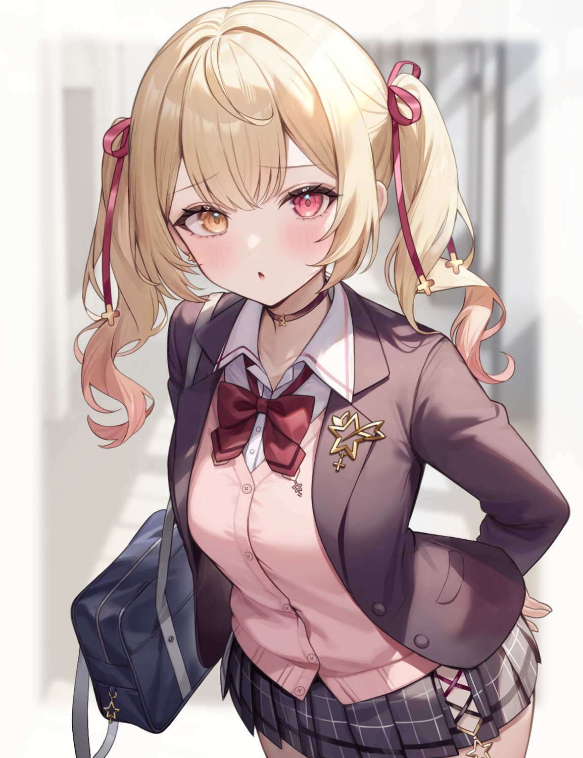 aria_(ariacue), heterochromia, hoshikawa_sara, nijisanji, seifuku, sweater