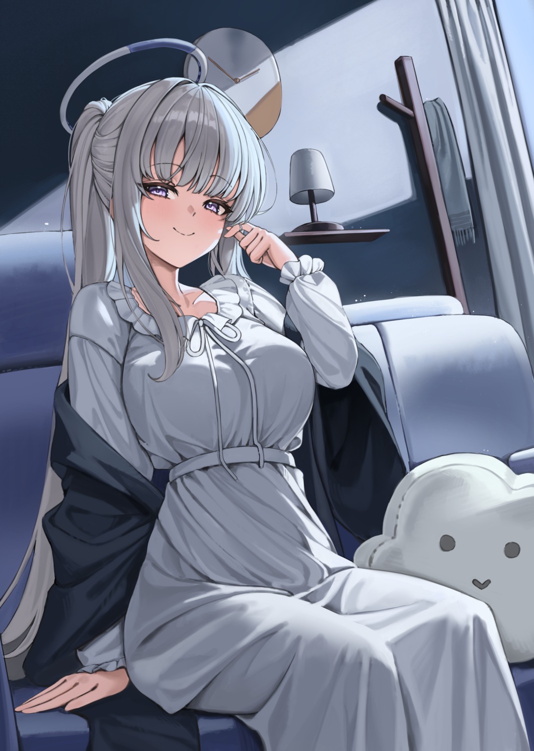 akamin435, blue_archive, halo, pajama, ushio_noa
