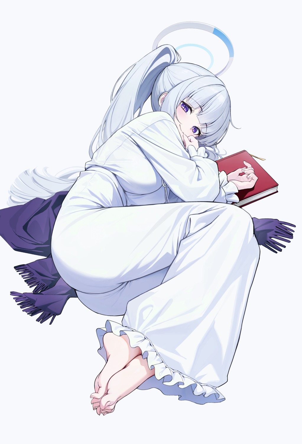 blue_archive, goeleu, halo, pajama, ushio_noa