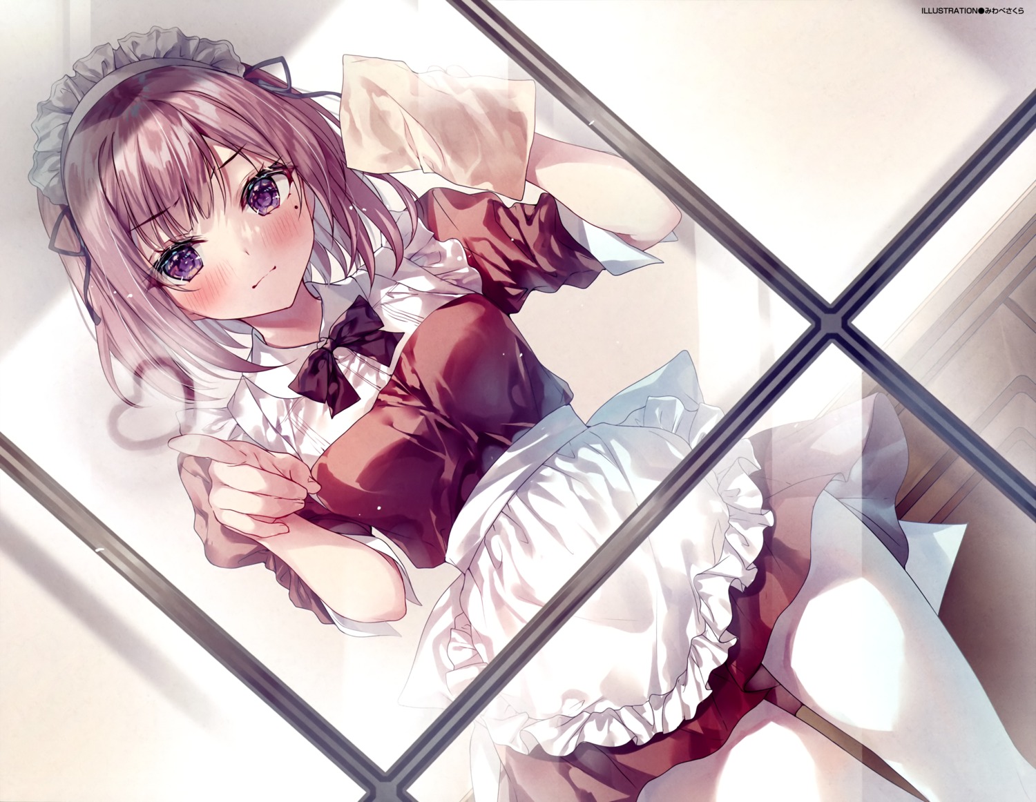 maid, miwabe_sakura, pantyhose